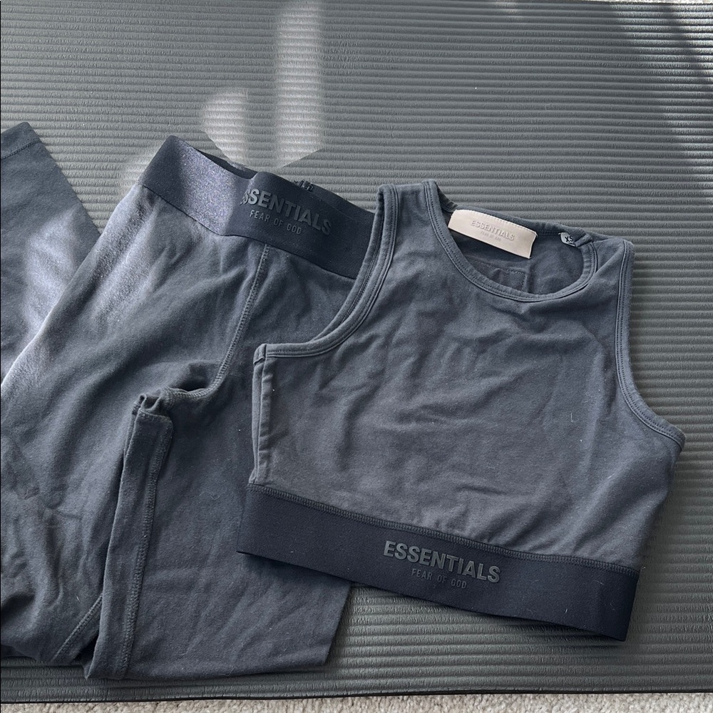 Essentials Fear of God Charcoal Tank and Leggings Set
